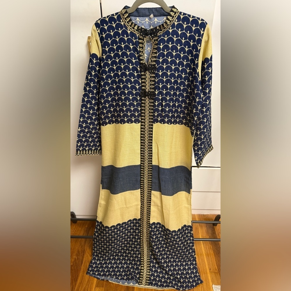 Navy & Yellow Patterned Decorative Arabian dress Size M/L